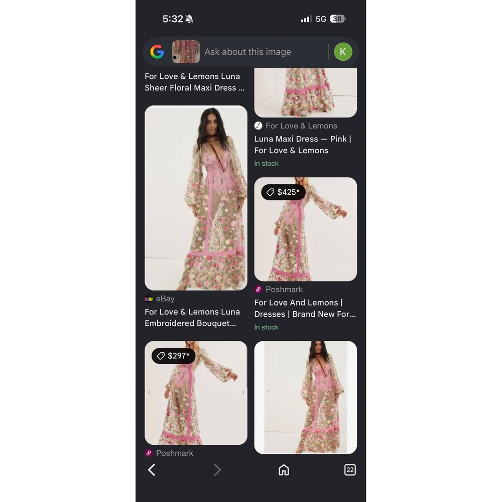 For Love & Lemons Luna Sheer Floral Embroidered Maxi Dress Pink Small NWT Boho - Picture 7 of 7